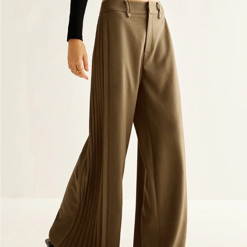 Elegant Brown Wide-Leg Pants